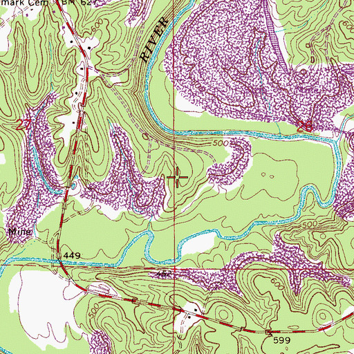 Topographic Map of Beasley Cemetery, AL