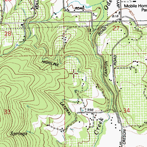Topographic Map of Highline Lateral, OR