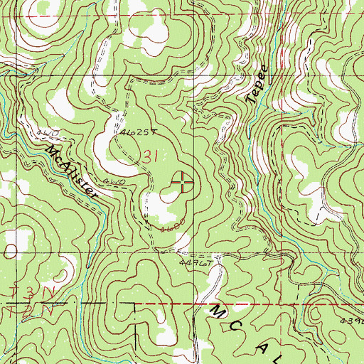Topographic Map of McAlister Ridge, OR