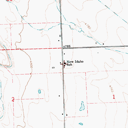 Topographic Map of New Idaho School (historical), OR