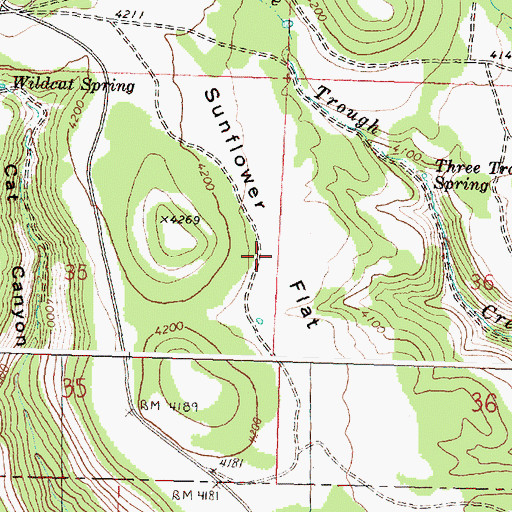 Topographic Map of Sunflower Flat, OR