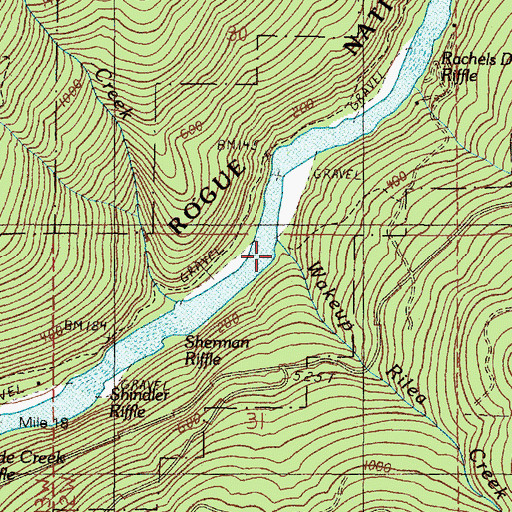 Topographic Map of Wake Up Rilea Creek, OR