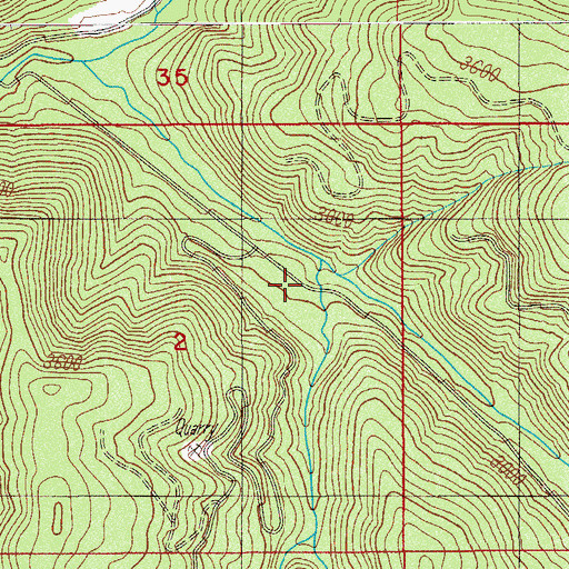 Topographic Map of Abbott Creek, OR