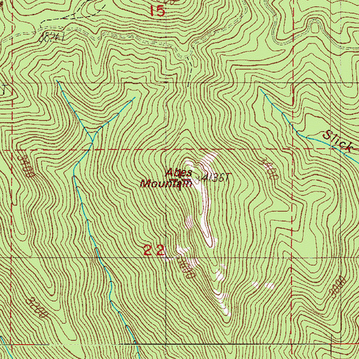 Topographic Map of Abes Mountain, OR