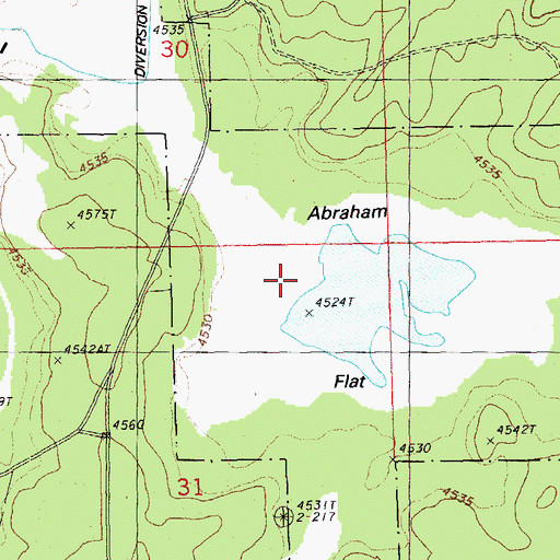 Topographic Map of Abraham Flat, OR