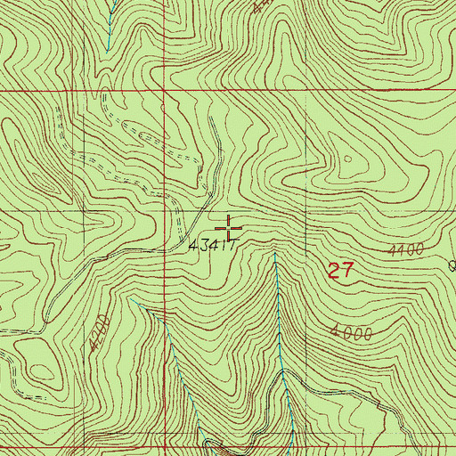 Topographic Map of Acker Divide Trail, OR