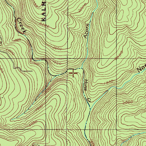 Topographic Map of Acorn Creek, OR
