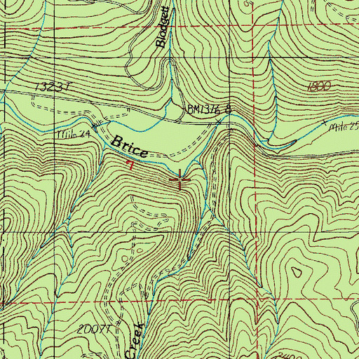 Topographic Map of Adams Creek, OR
