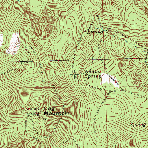 Topographic Map of Adams Spring, OR