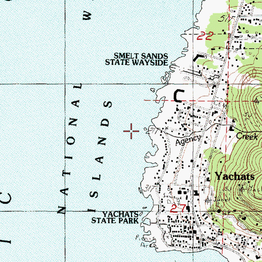 Topographic Map of Agency Creek, OR