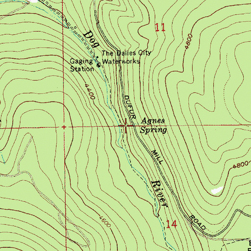 Topographic Map of Agnes Spring, OR