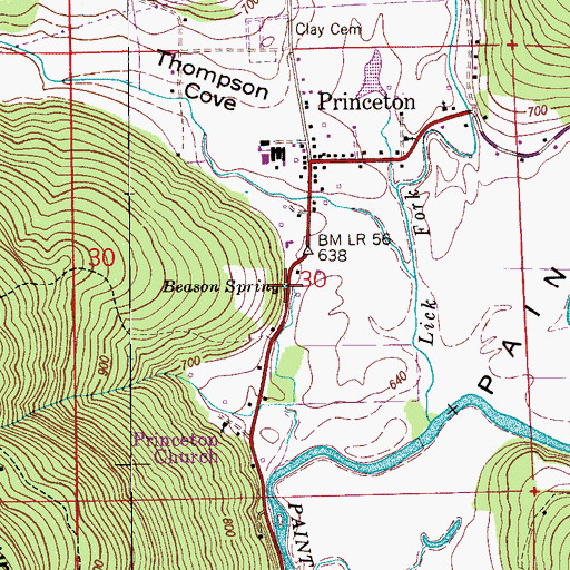 Topographic Map of Beason Spring, AL