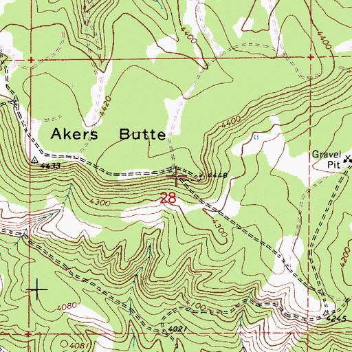 Topographic Map of Akers Butte, OR