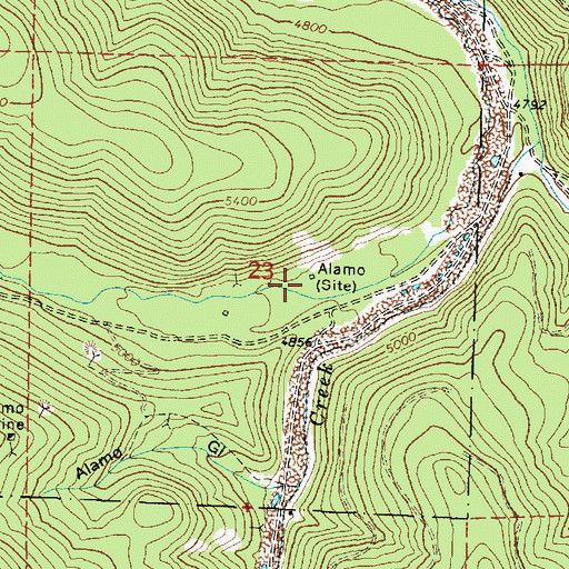 Topographic Map of Alamo, OR