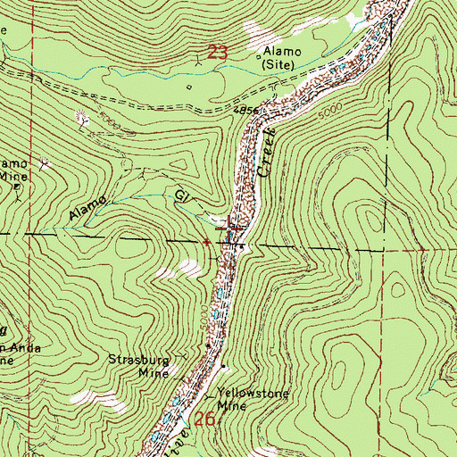 Topographic Map of Alamo Gulch, OR