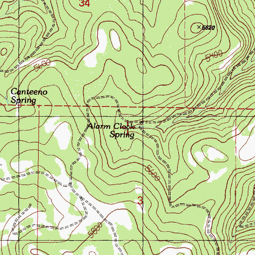 Topographic Map of Alarm Clock Spring, OR