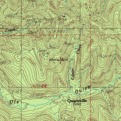 Topographic Map of Albany Mine, OR