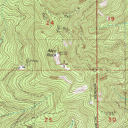 Topographic Map of Alco Trail, OR
