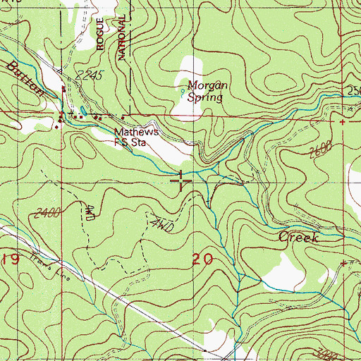 Topographic Map of Alder Creek, OR