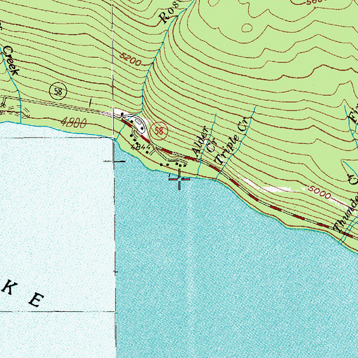 Topographic Map of Alder Creek, OR