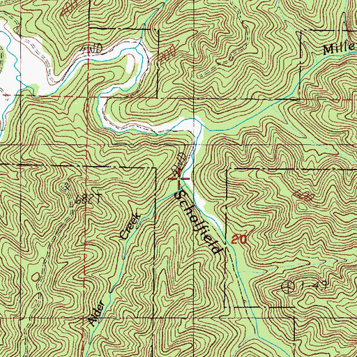 Topographic Map of Alder Creek, OR