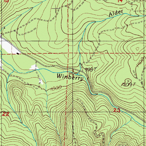 Topographic Map of Alder Creek, OR