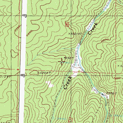 Topographic Map of Alder Creek, OR