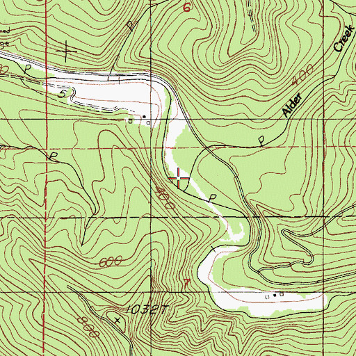 Topographic Map of Alder Creek, OR