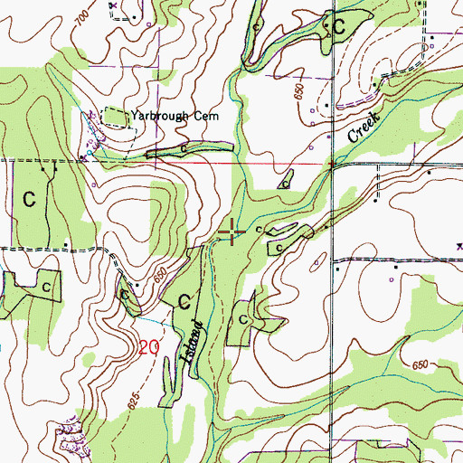 Topographic Map of Beauchamp Branch, AL