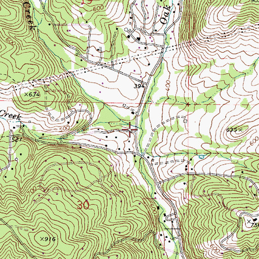 Topographic Map of Alder Creek, OR