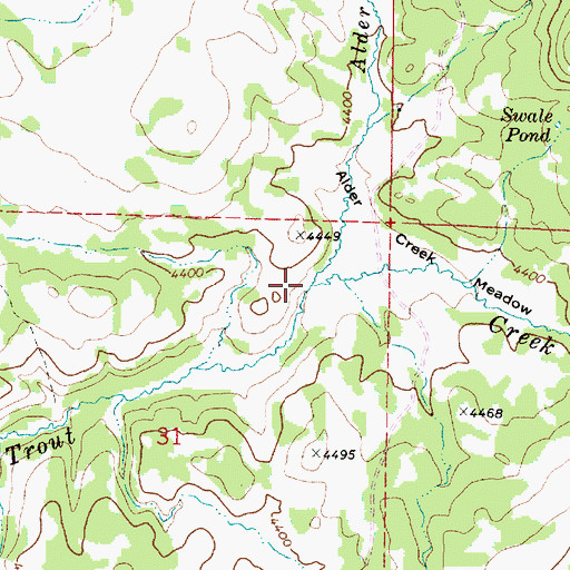 Topographic Map of Alder Creek, OR
