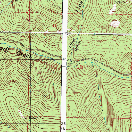 Topographic Map of Alder Gulch, OR