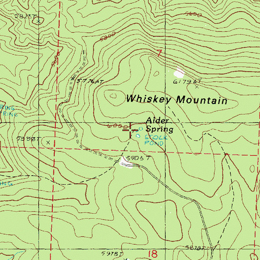 Topographic Map of Alder Spring, OR