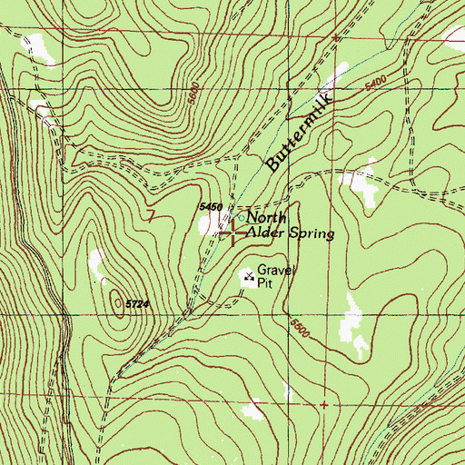 Topographic Map of Alder Spring, OR