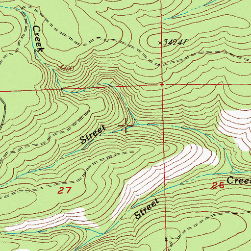 Topographic Map of Alder Spring Creek, OR