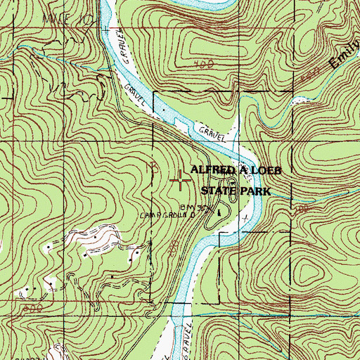 Topographic Map of Alfred A Loeb State Park, OR