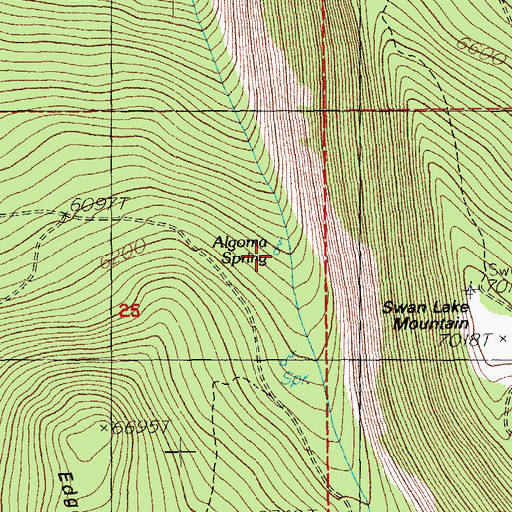 Topographic Map of Algoma Spring, OR