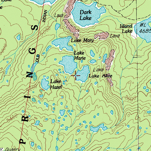 Topographic Map of Lake Alice, OR