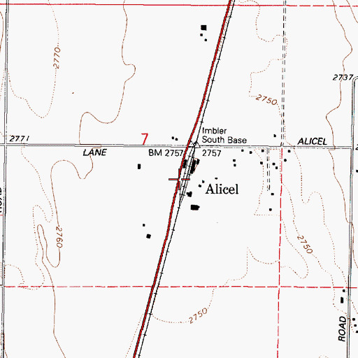 Topographic Map of Alicel, OR