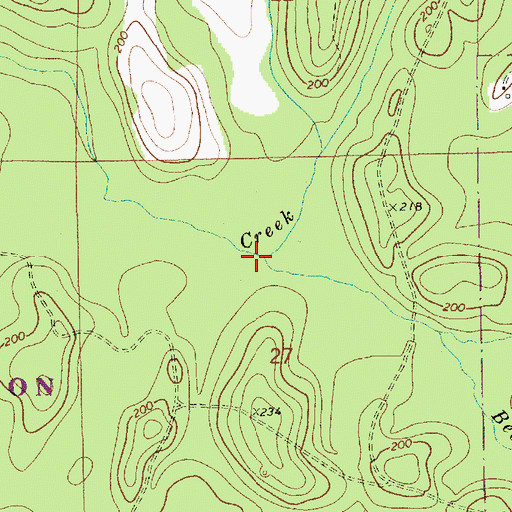 Topographic Map of Beaver Creek, AL