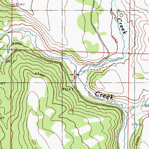 Topographic Map of Alkali Creek, OR