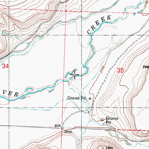 Topographic Map of Alkali Creek, OR
