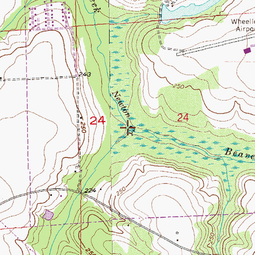 Topographic Map of Beaver Creek, AL