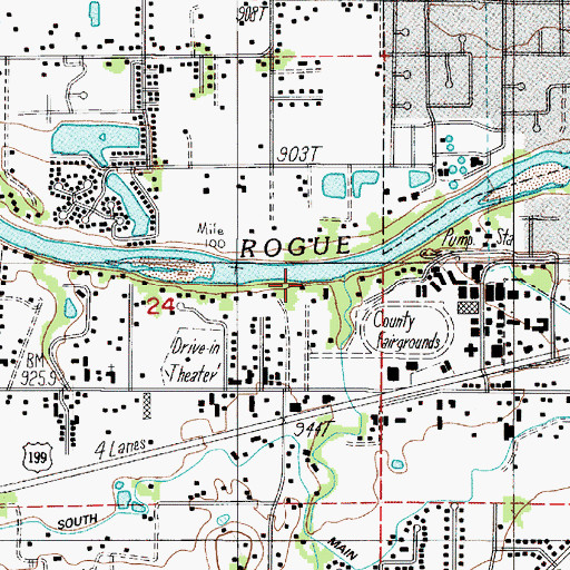 Topographic Map of Allen Creek, OR