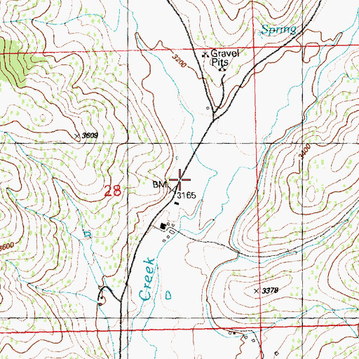 Topographic Map of Allen Creek, OR