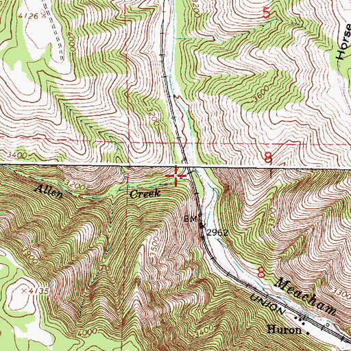 Topographic Map of Allen Creek, OR