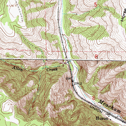 Topographic Map of Allen Creek, OR