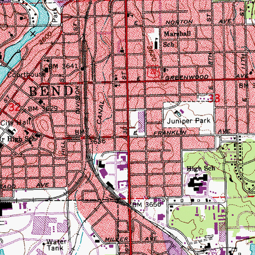 Topographic Map of Allen School (historical), OR