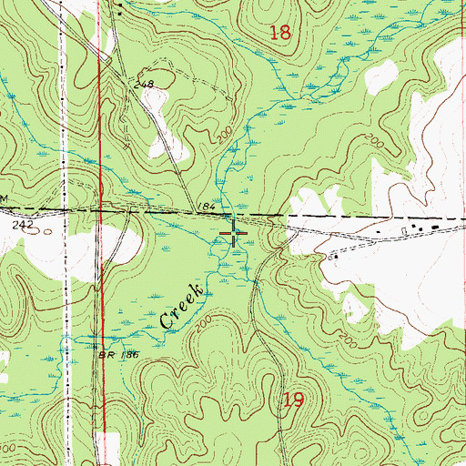 Topographic Map of Beaver Creek, AL