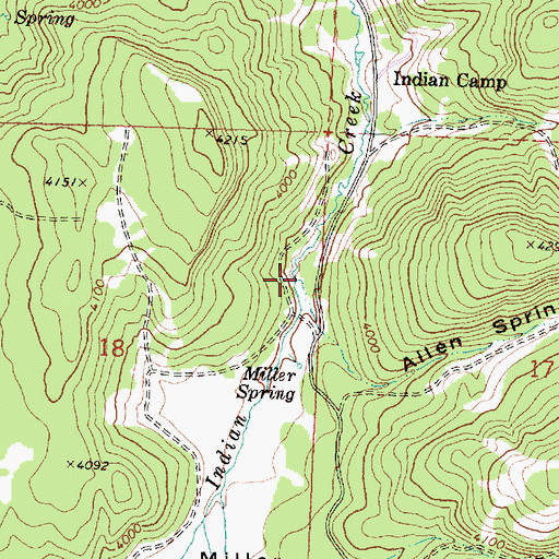 Topographic Map of Allen Spring Canyon, OR
